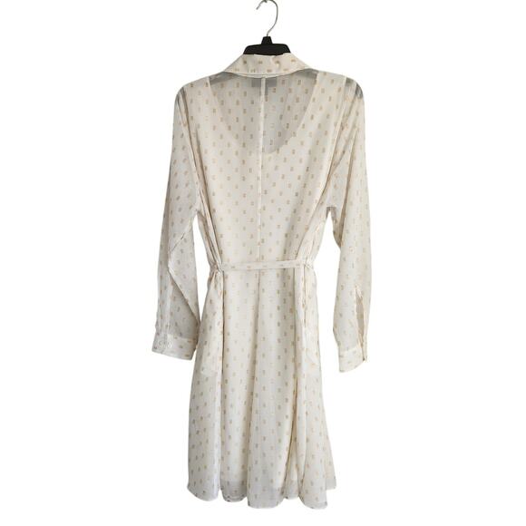 Lane Bryant Women's Off-White Belted Shirt Dress 14 - Picture 3 of 7